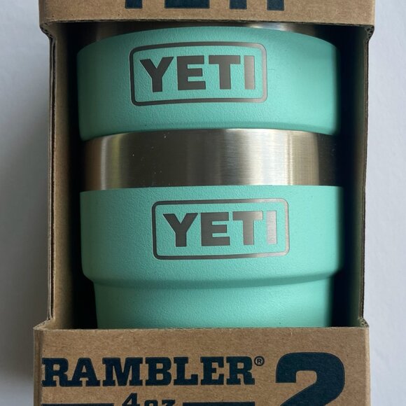 YETI 4 oz Stackable Cups - pack of 2 with Durasip Ceramic Lining Seafoam - Picture 2 of 5